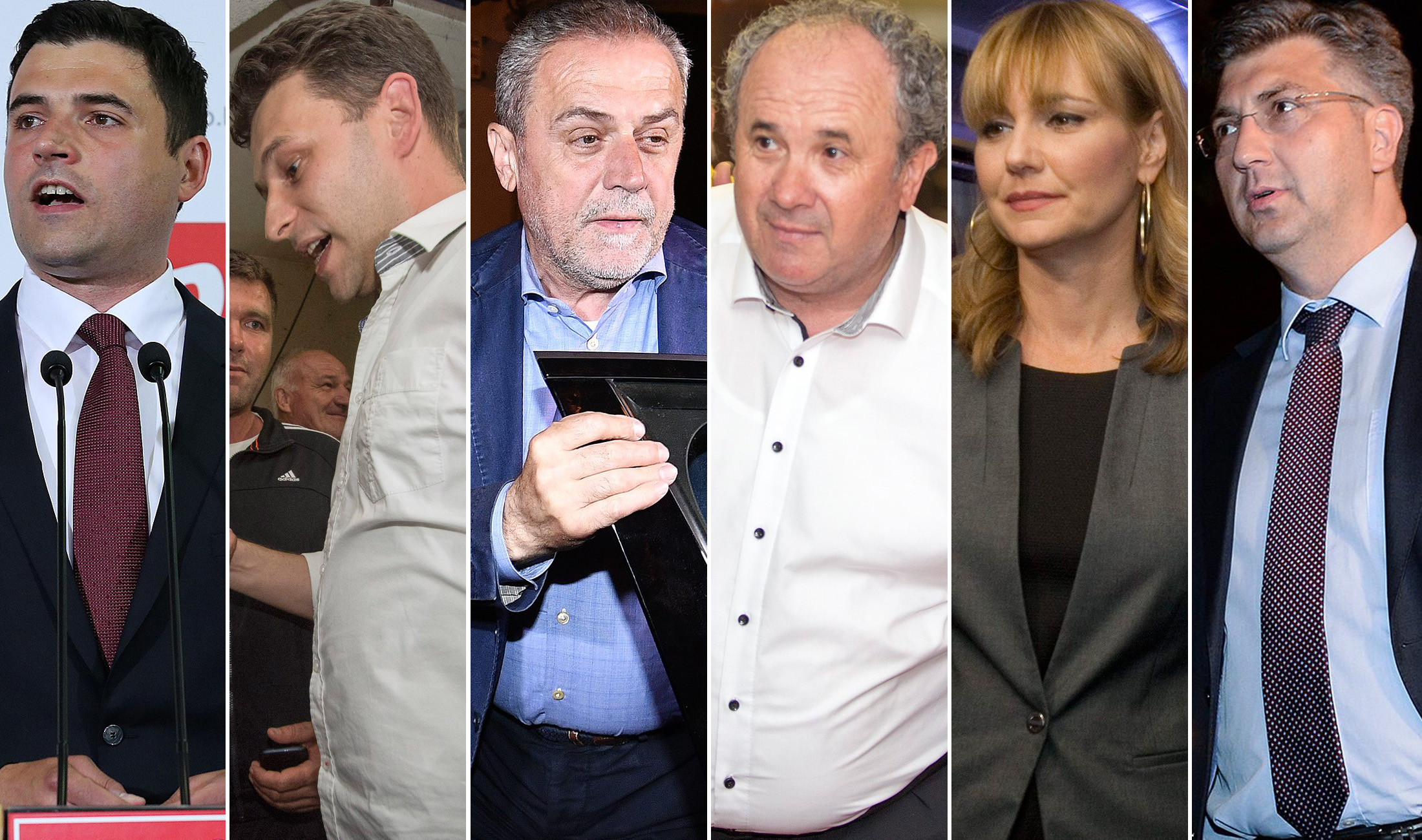 Davor Bernardić, Božo Petrov, Milan Bandić, Željko Kerum, Bruna Esih i Andrej Plenković 