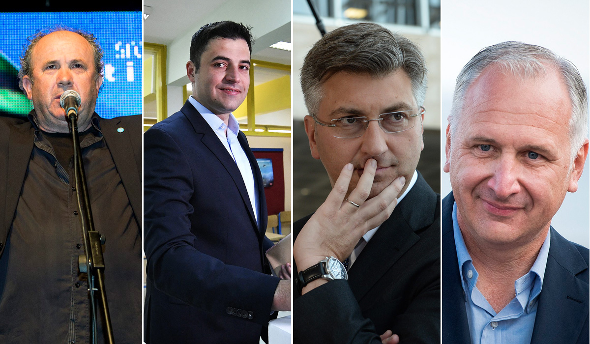 S lijeva na desno: Željko Kerum, Davor Bernardić, Andrej Plenković, Andro Krstulović Opara
