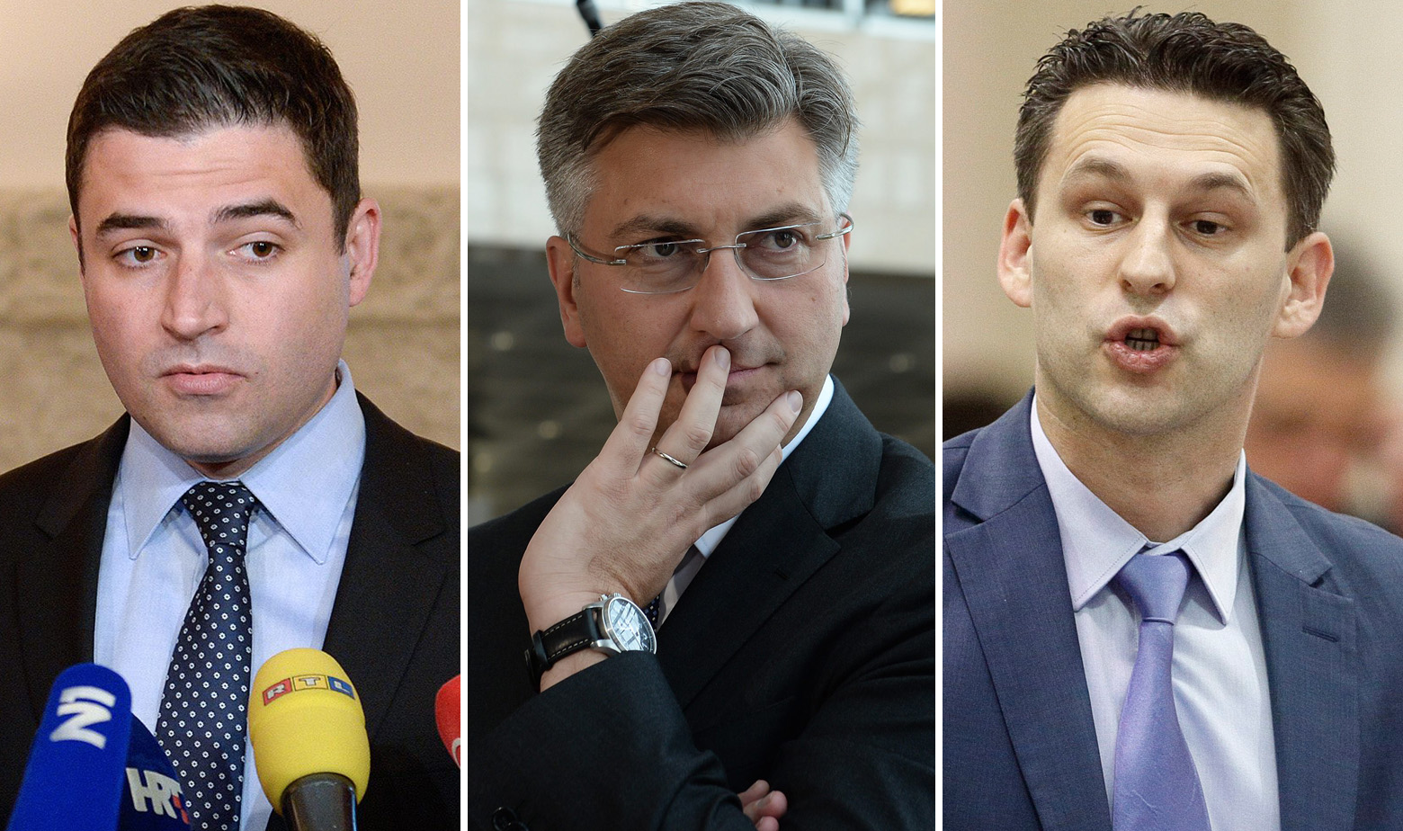 Bernardić, Plenković, Petrov