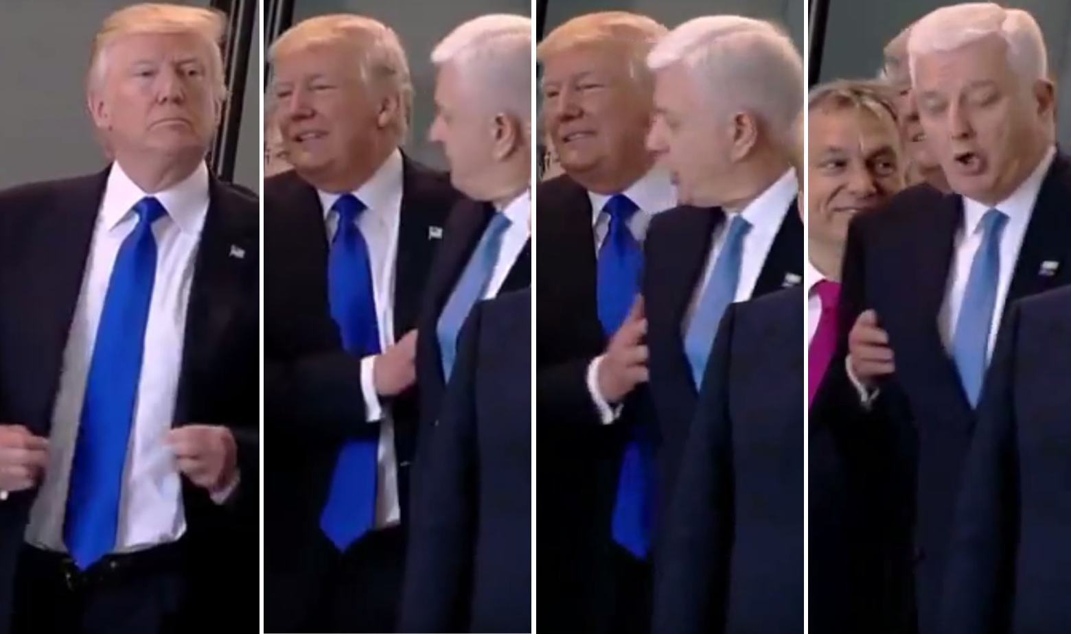 Donald Trump 'sklanja' crnogorskog premijera Duška Markovića s puta i potom pozira za fotografe  