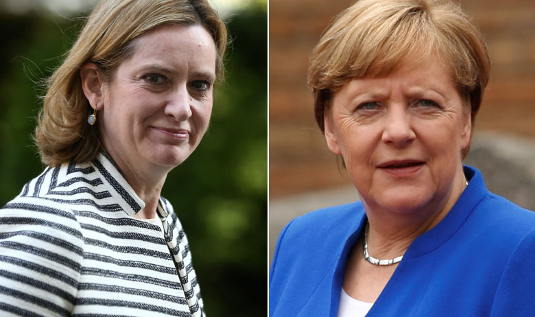 Amber Rudd i Angela Merkel
