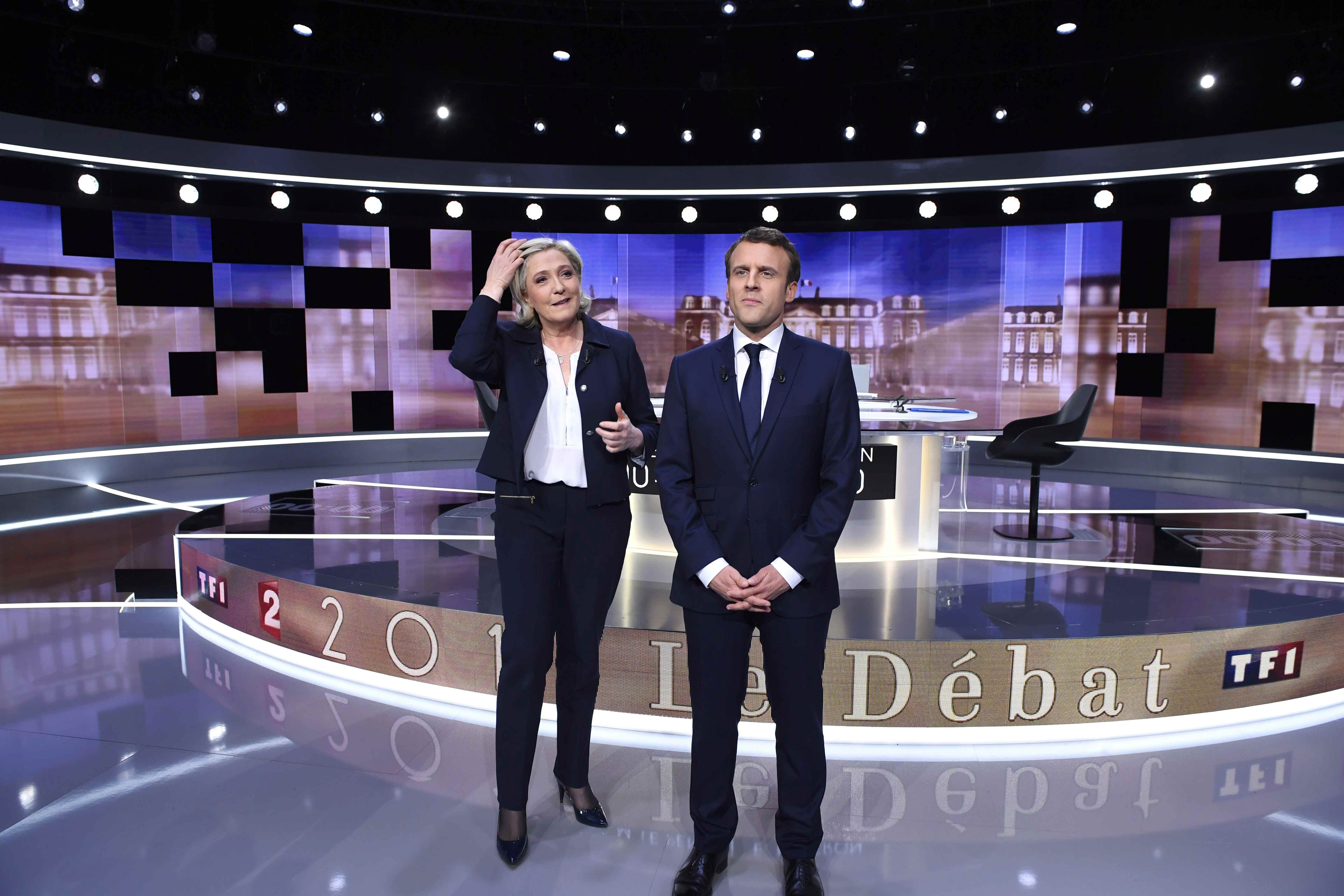 Marine Le Pen i Emmanuel Macron