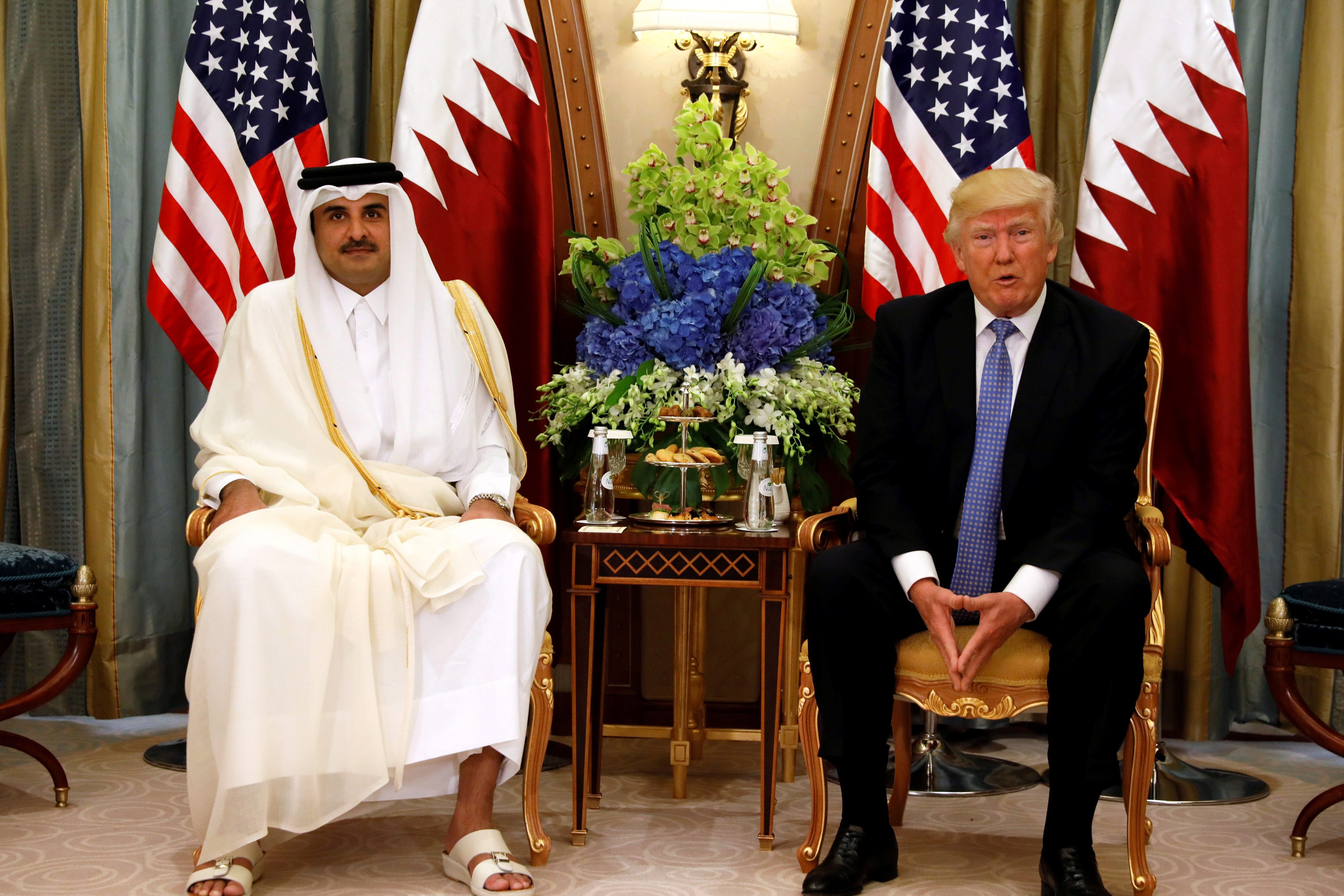 Katarski emir Šeik Tamim Bin Hamad Al-Thani i Donald Trump u Rijadu