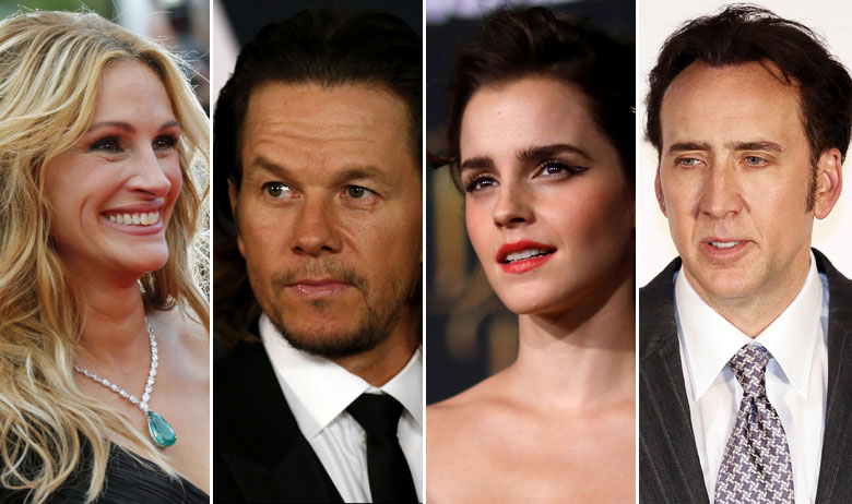 Julia Roberts, Mark Wahlberg, Emma Watson, Nicolas Cage