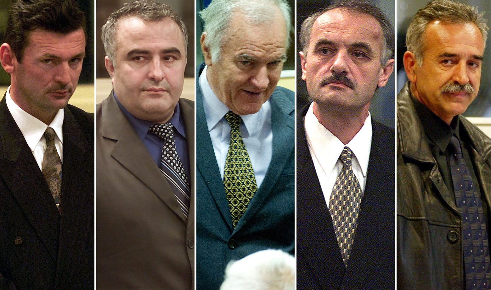 S lijeva na desno: Dragan Obrenović, Dragan Jokić, Ratko Mladić, Vidoje Blagovjević i Momir Nikolić