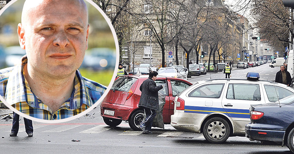 prometni vještak Goran Husinec (u krugu)