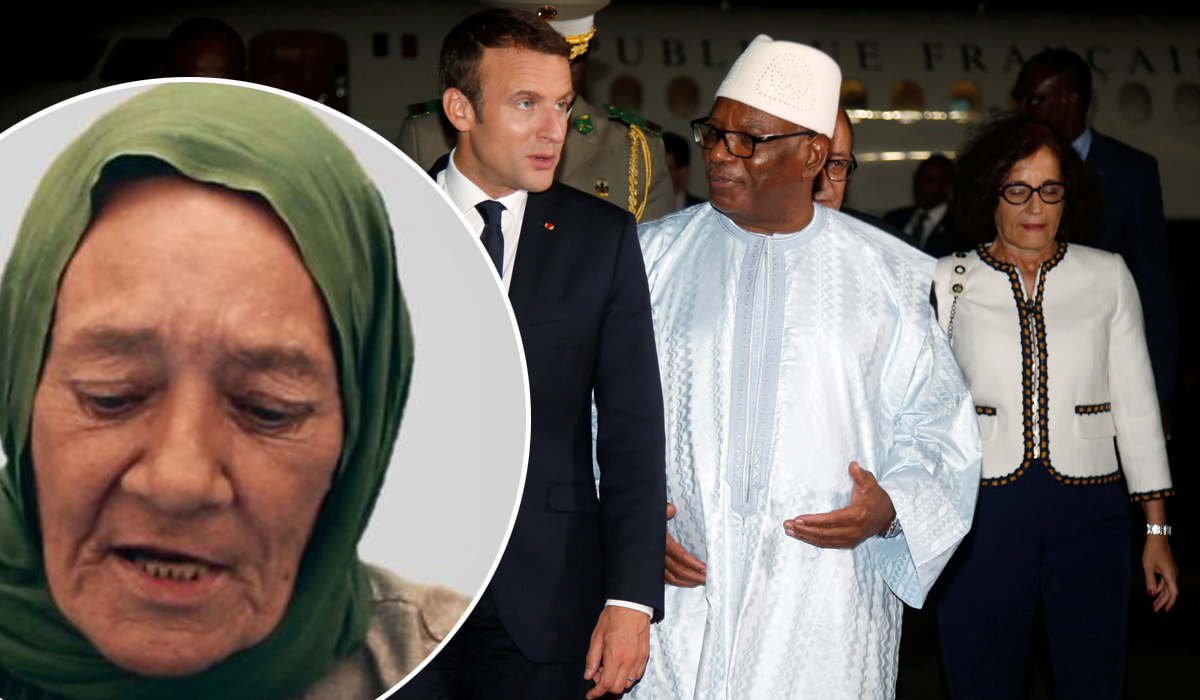 Oteta Sophie Petronin (u krugu); francuski predsjednik Macron s malijskim predsjednikom Keitom