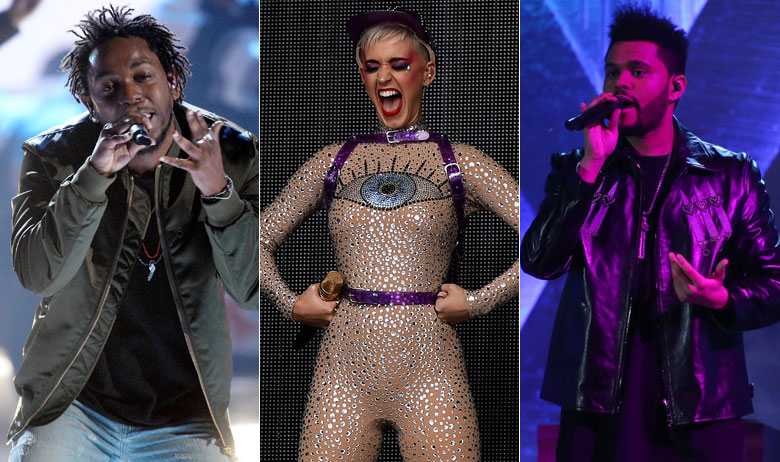 Kendrick Lamar, Katy Perry, The Weeknd