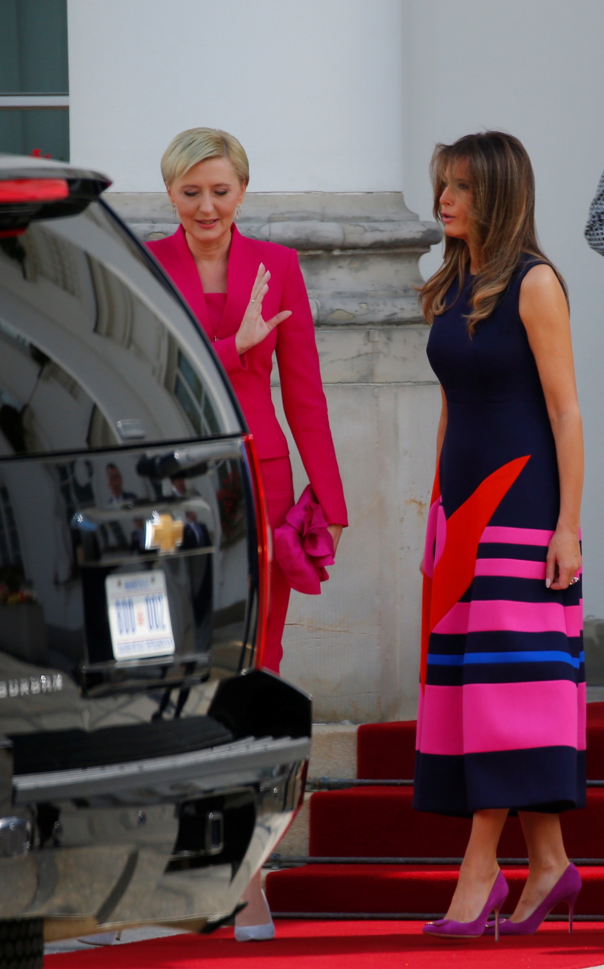 Melania Trump i prva dama Poljske Agata Kornhauser-Duda družile su se u Palači Belvedere dok su im supruzi imali press konferenciju