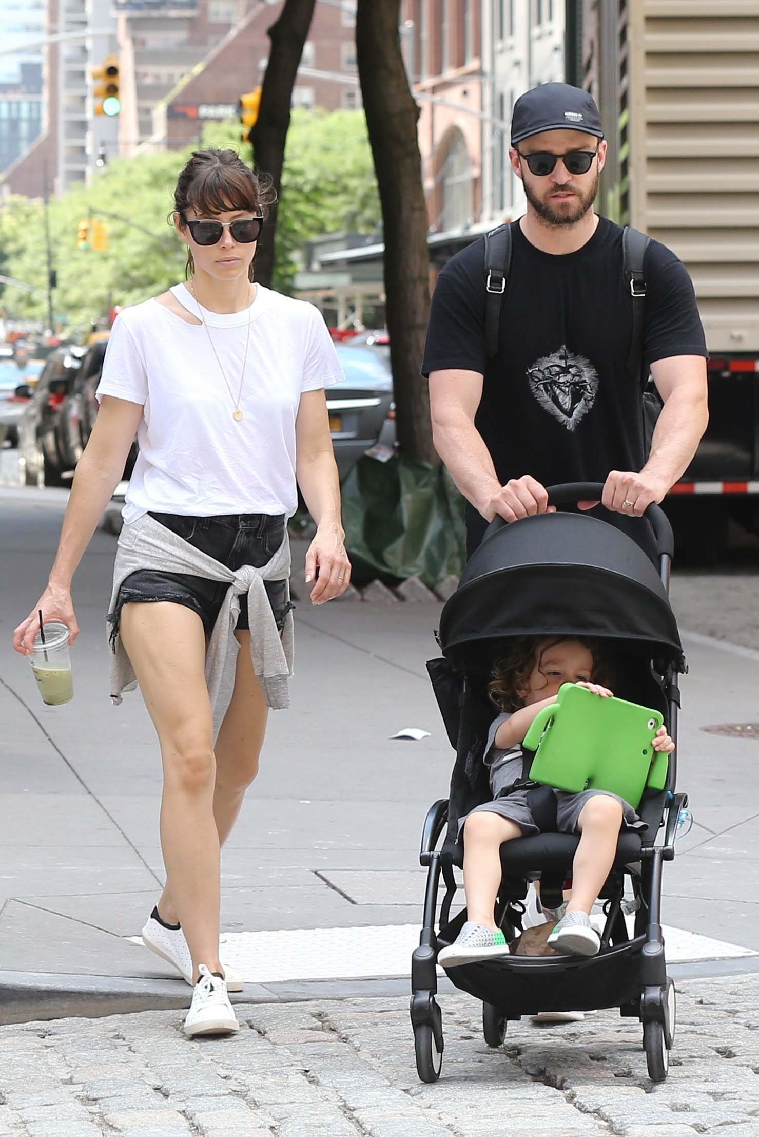 Jessica Biel i Justin Timberlake sa sinom, New York City, kolovoz 2017