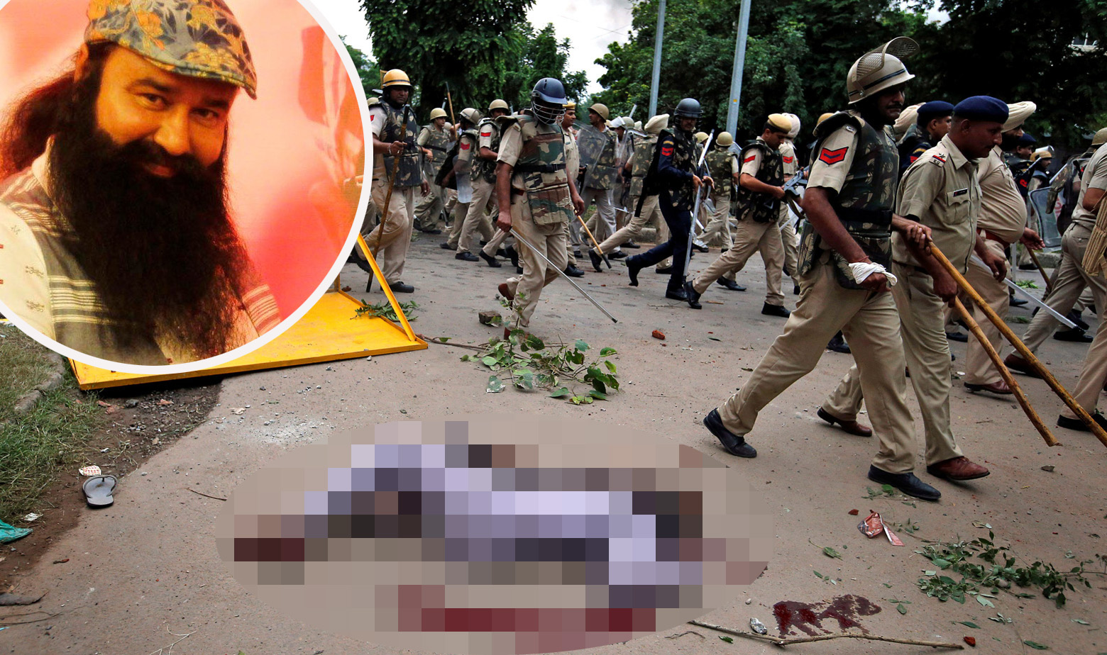 Policija na ulicama Indije nakon nereda koji su izbili zbog presude guruu Ramu Rahimu Singz zbog silovanja 