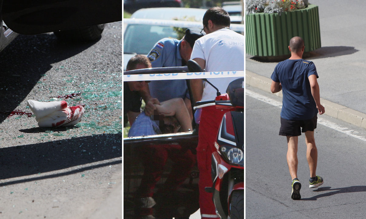 u sredini: ustrijeljeni čovjek, desno: muškarac koji je navodno pucao udaljava se s mjesta događaja