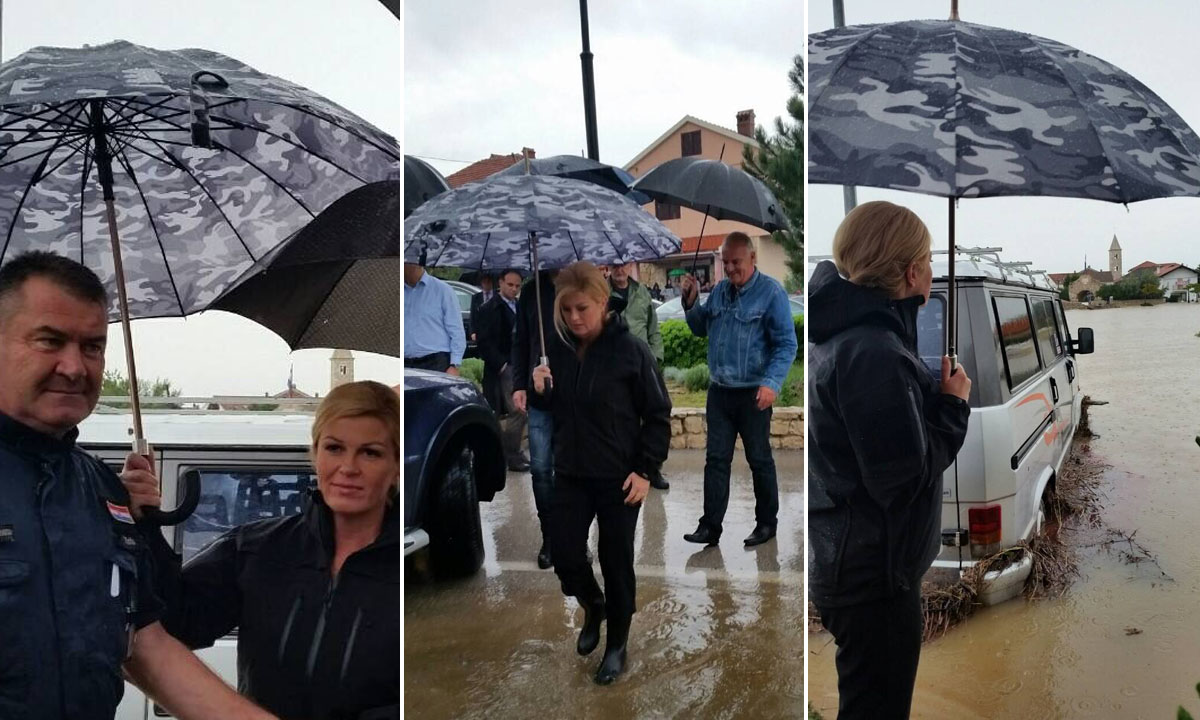 Predsjednica kod uništene Solane Nin