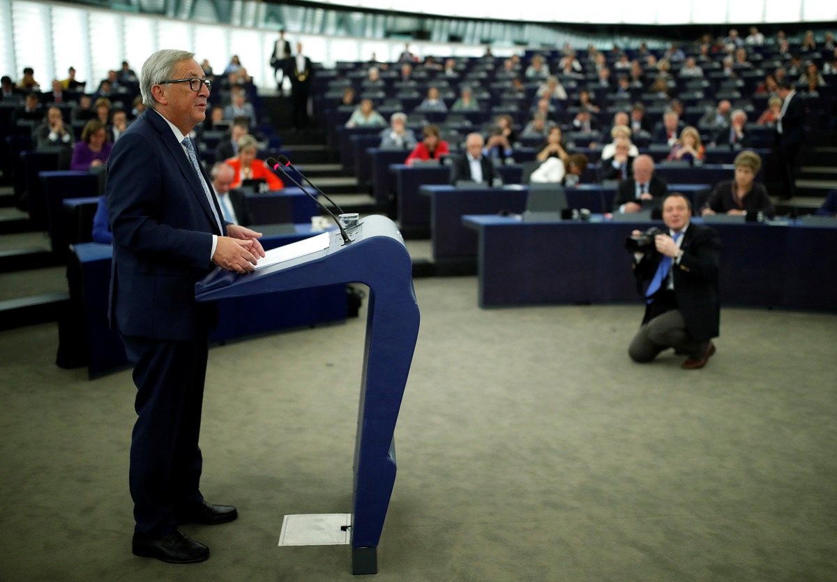 Predsjednik Europske komisije Jean-Claude Juncker tijekom govora koji je od EU držao u srijedu, 13. rujna 2017.