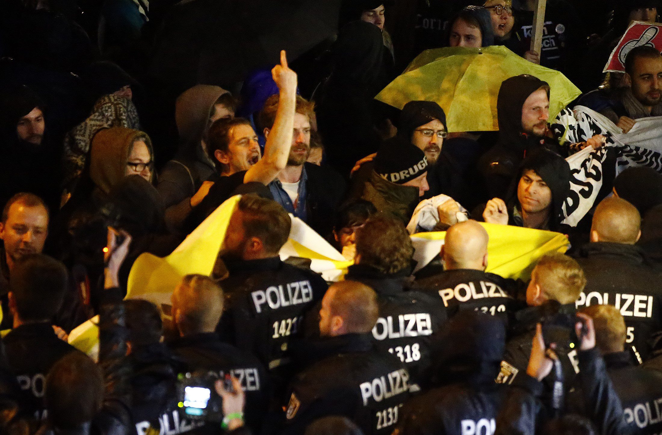 Prosvjedi u Berlinu protiv ulaska desno populističke stranke Alternativa za Njemačku (AfD) u Bundestag 24.9.2017.