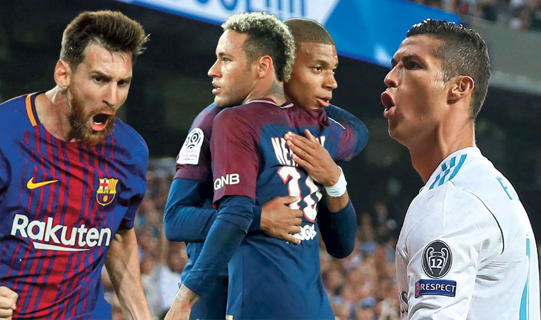 Lionel Messi, Kylian Mbappe i Neymar Jr. te Cristiano Ronaldo