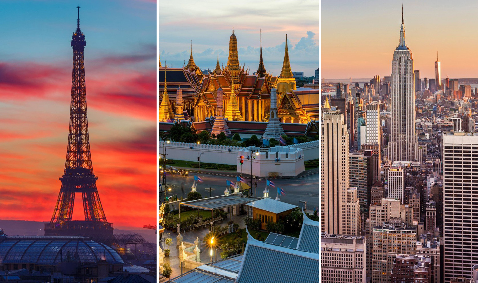 Pariz, Bangkok, New York