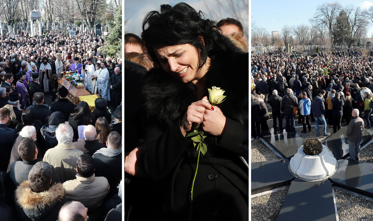 Pogreb Olivera Ivanovića, ožalošćena supruga Milena u sredini 