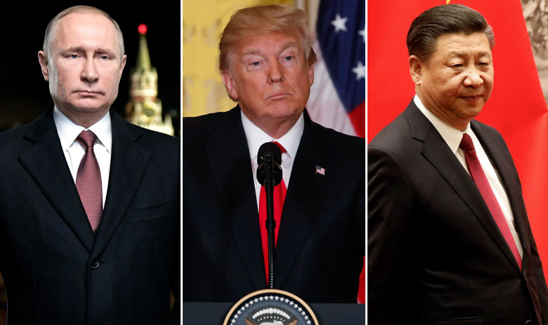 Vladimir Putin, Donald Trump, Xi Jinping