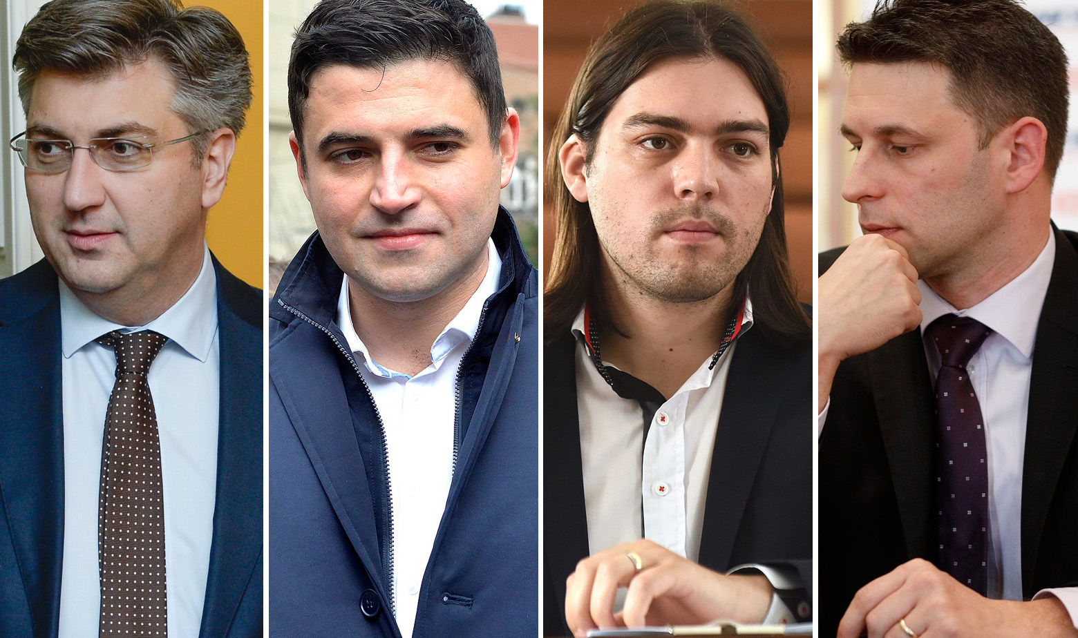 Andrej Plenković, Davor Bernardić, Ivan Vilibor Sinčić i Božo Petrov 
