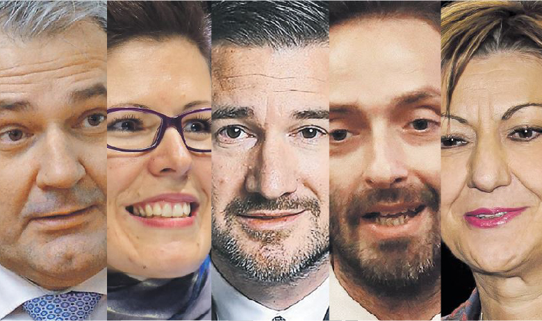 S lijeva nadesno: DAVOR MAJETIĆ, glavni direktor Hrvatske udruge poslodavaca, MARUŠKA VIZEK, ravnateljica Ekonomskog instituta, IVAN BARAĆ, posebni savjetnik potpredsjednice Vlade, BORIS DRILO, predsjednik HUP-ICT, MARTINA DALIĆ, potpredsjednica Vlade i ministrica gospodarstva