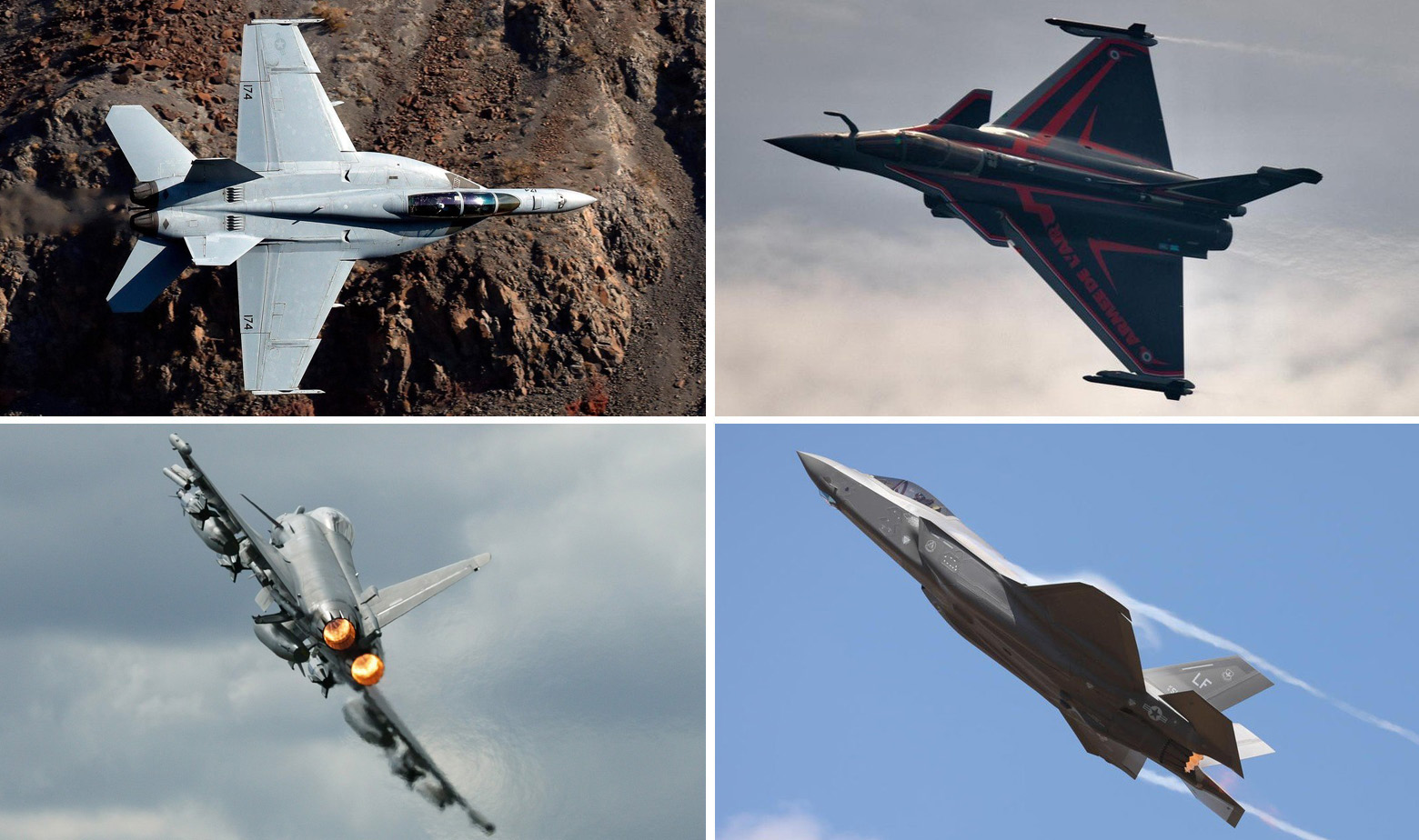 F/A-18 Super Hornet, Dassault Rafale, Eurofighter Typhoon i F-35A