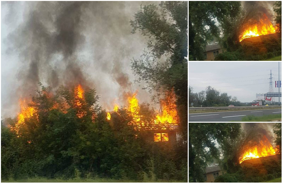 Požar uz autocestu kod Motela Plitvice.
