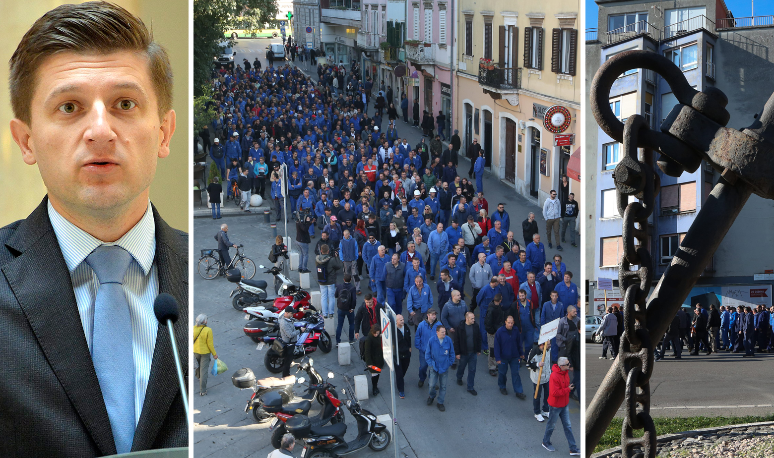 Zdravko Marić i radnici Uljanika u štrajku