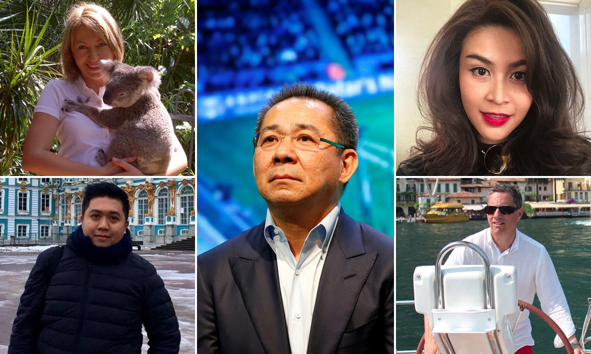 S lijeva na desno: Izabela Roza Lechowicz (gore), Kaveporn Punpare (dolje), Vichai Srivaddhanaprabha, Nursara Suknamai (gore) i Eric Swaffer (dolje)