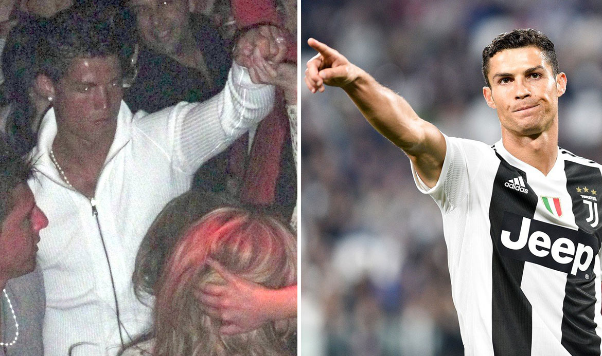 Cristiano Ronaldo snimljen u noćnom klubu u Las Vegasu u kojem je upoznao Kathryn Mayorgu, koja ga je optužila za silovanje (fotografija lijevo)