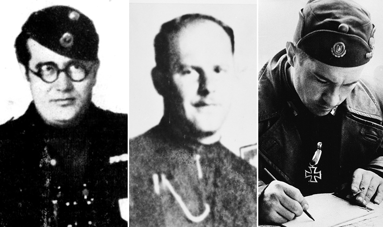 Ljubo Miloš, Miroslav Filipović-Majstorović i Maks Luburić