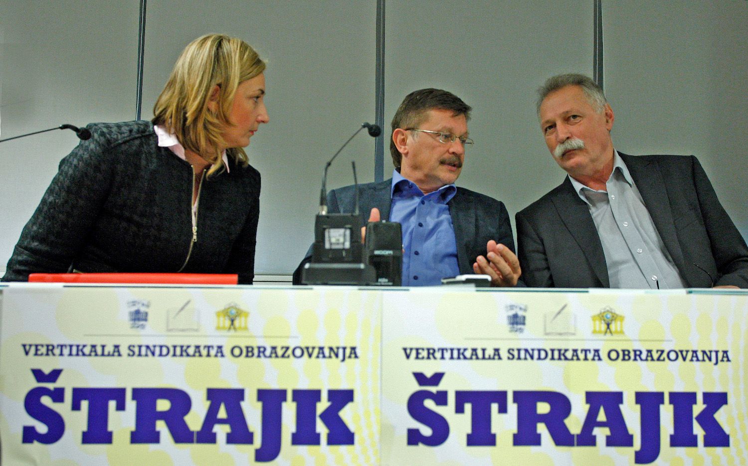 Predsjednik Matice hrvatskih sindikata Vilim Ribić i Branimir Mihalinec, predsjednik Nezavisnog sindikata zaposlenih u srednjim školama