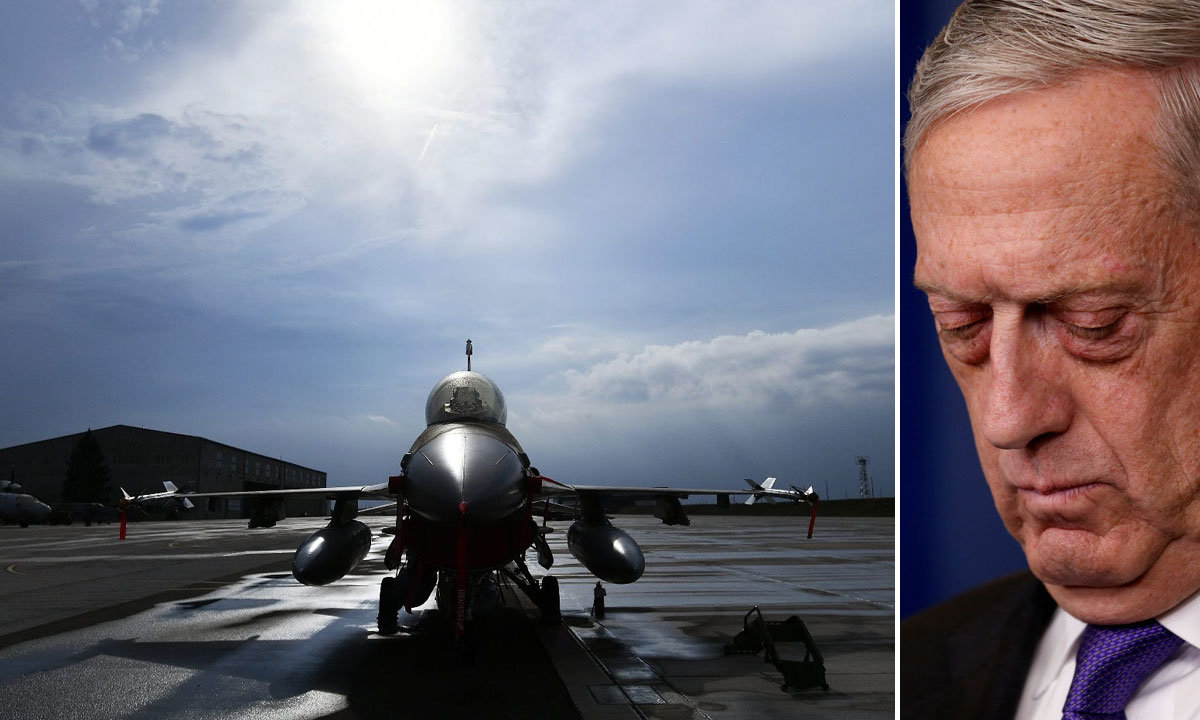 lijevo: F-16 Barak snimljen u Zagrebu; desno: James Mattis