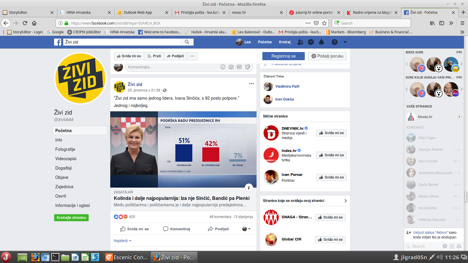 Facebook stranica Živog zida