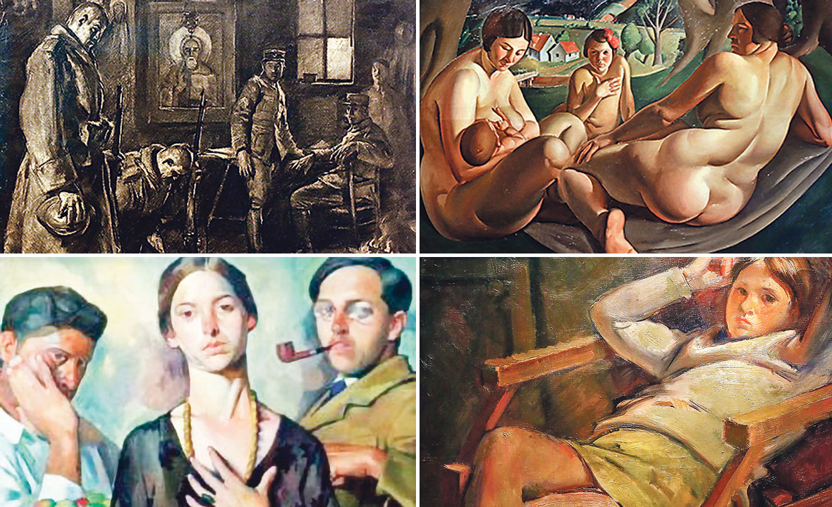 Vera, kći Vladimira Becića (dolje desno), među otkrićima s izložbe je i slika s naslovne stranice kataloga, a koja prikazuje Becićevu suprugu i dva njezina brata (dolje lijevo)