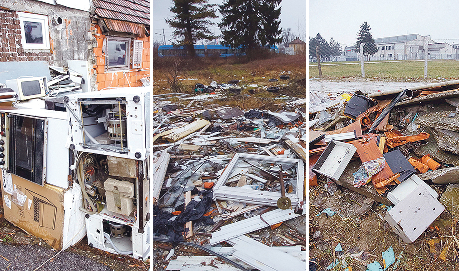 Divlje odlagalište u Planinskoj ulici, ulici Vrtni put i ulici Koledovčina, sve Zagreb