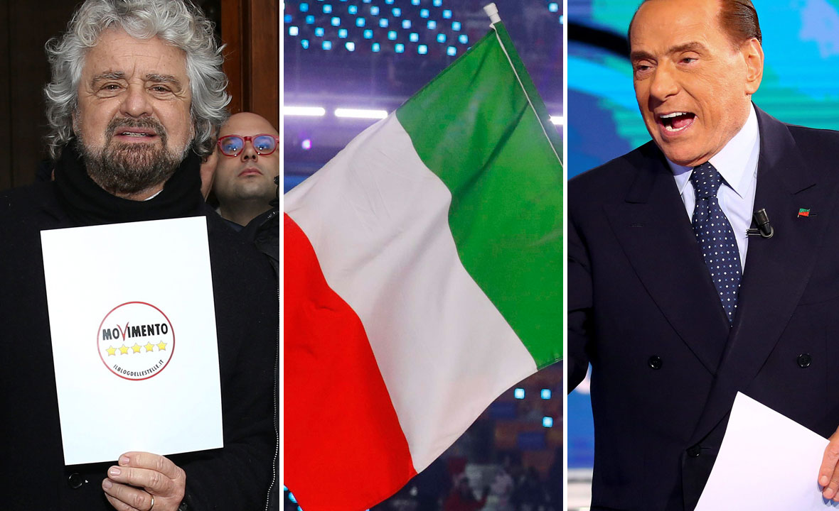 Beppe Grillo (lijevo), Silvio Berlusconi (desno)