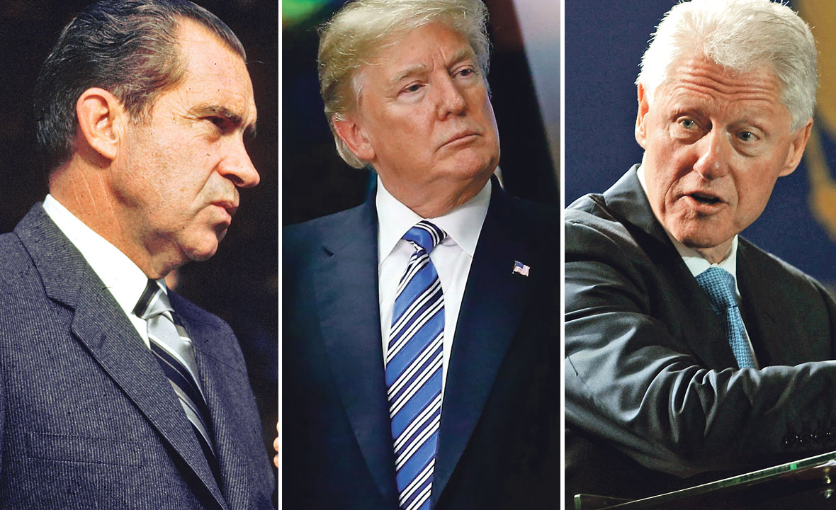 Richard Nixon, Donald Trump i Bill Clinton
