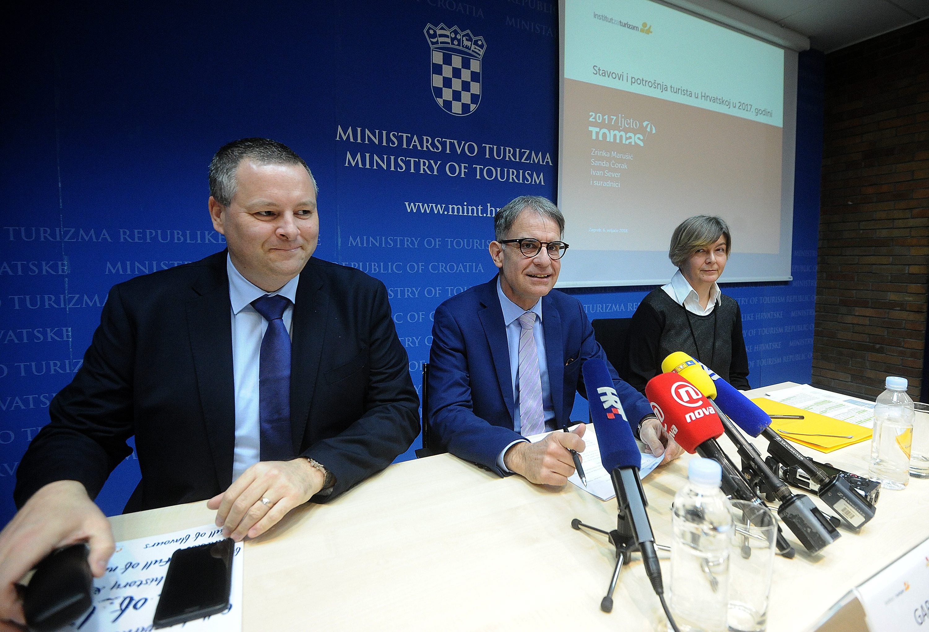 Direktor Hrvatske turističke zajednice Kristjan Staničić, ministar turizma Gari Cappelli,  te voditeljica projekta „TOMAS Ljeto“ u Institutu za turizam Zrinka Marušić