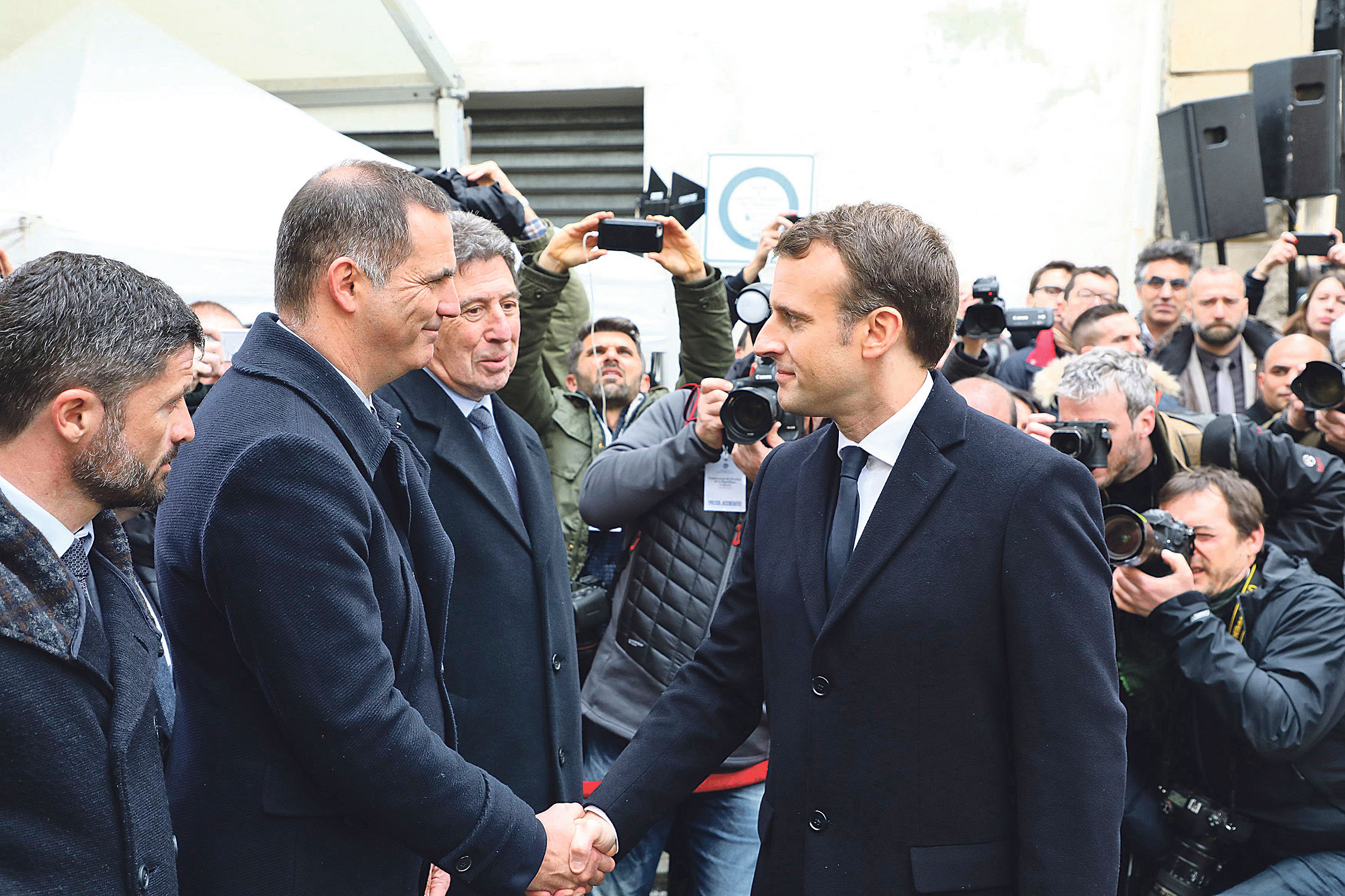 Gilles Simeoni i Emmanuel Macron