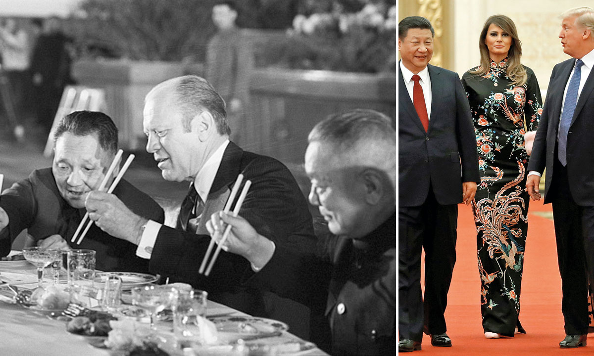 Deng Xiaoping je otvorio Kinu i poučio predsjednika Geralda Forda kineskoj hrani (lijevo); susret Xija Jinpinga s bračnim parom Trump