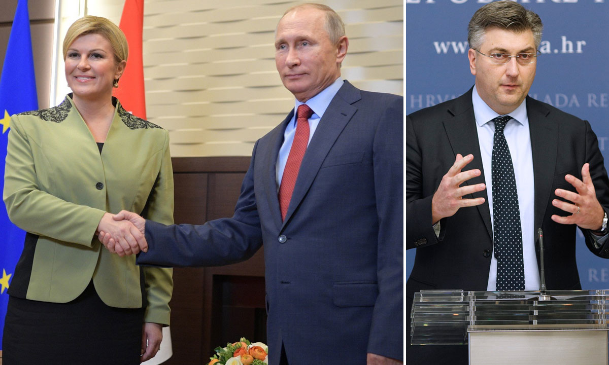 Kolinda Grabar-Kitarović, Vladimir Putin, Andrej Plenković
