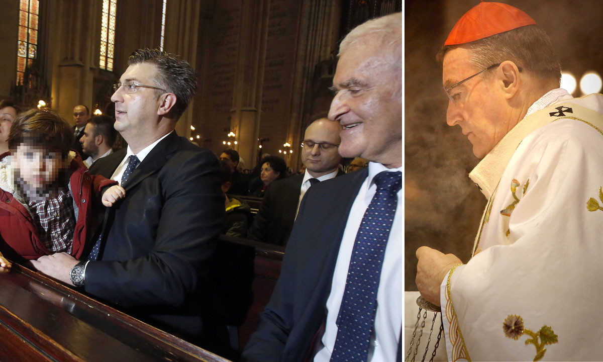 lijevo: Andrej Plenković sa sinom, Zvonko Kusić, desno: Josip Bozanić