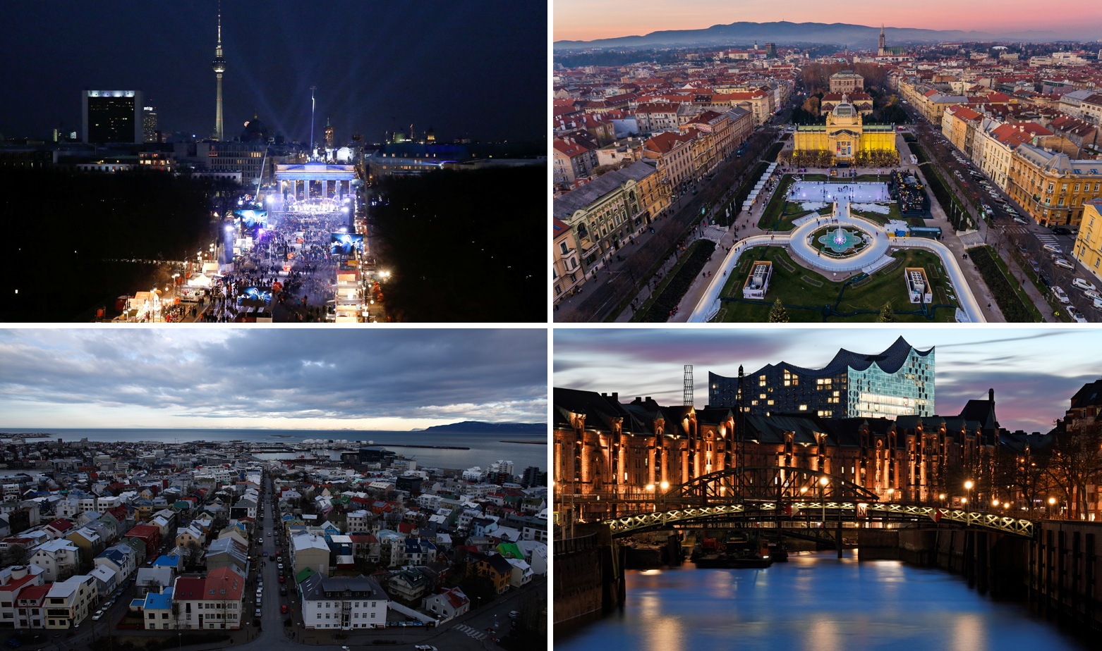 Berlin, Zagreb, Rejkajvik, Hamburg