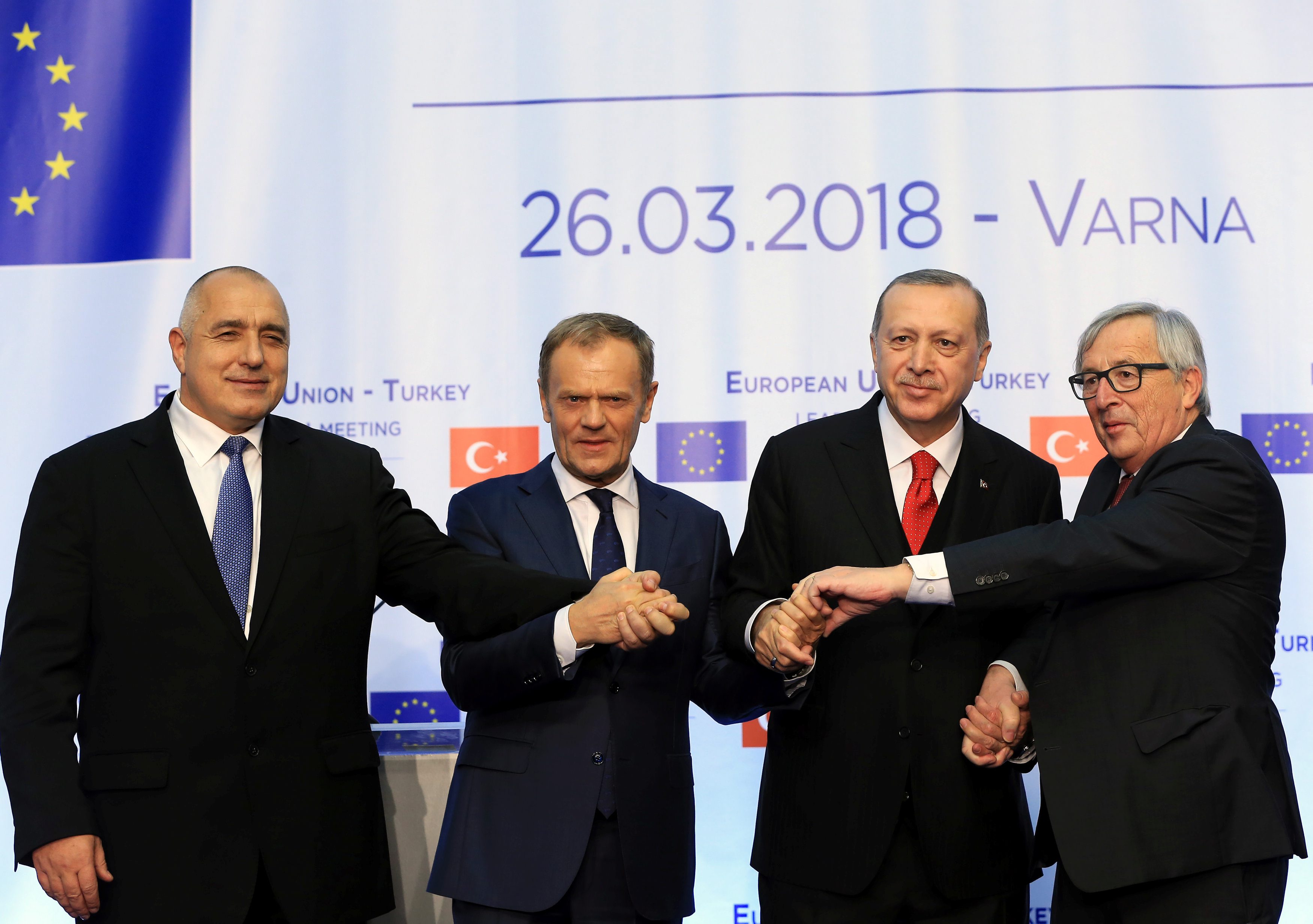 Bojko Borisov, Donald Tusk, Recep Tayyip Erdogan i Jean-Claude Juncker