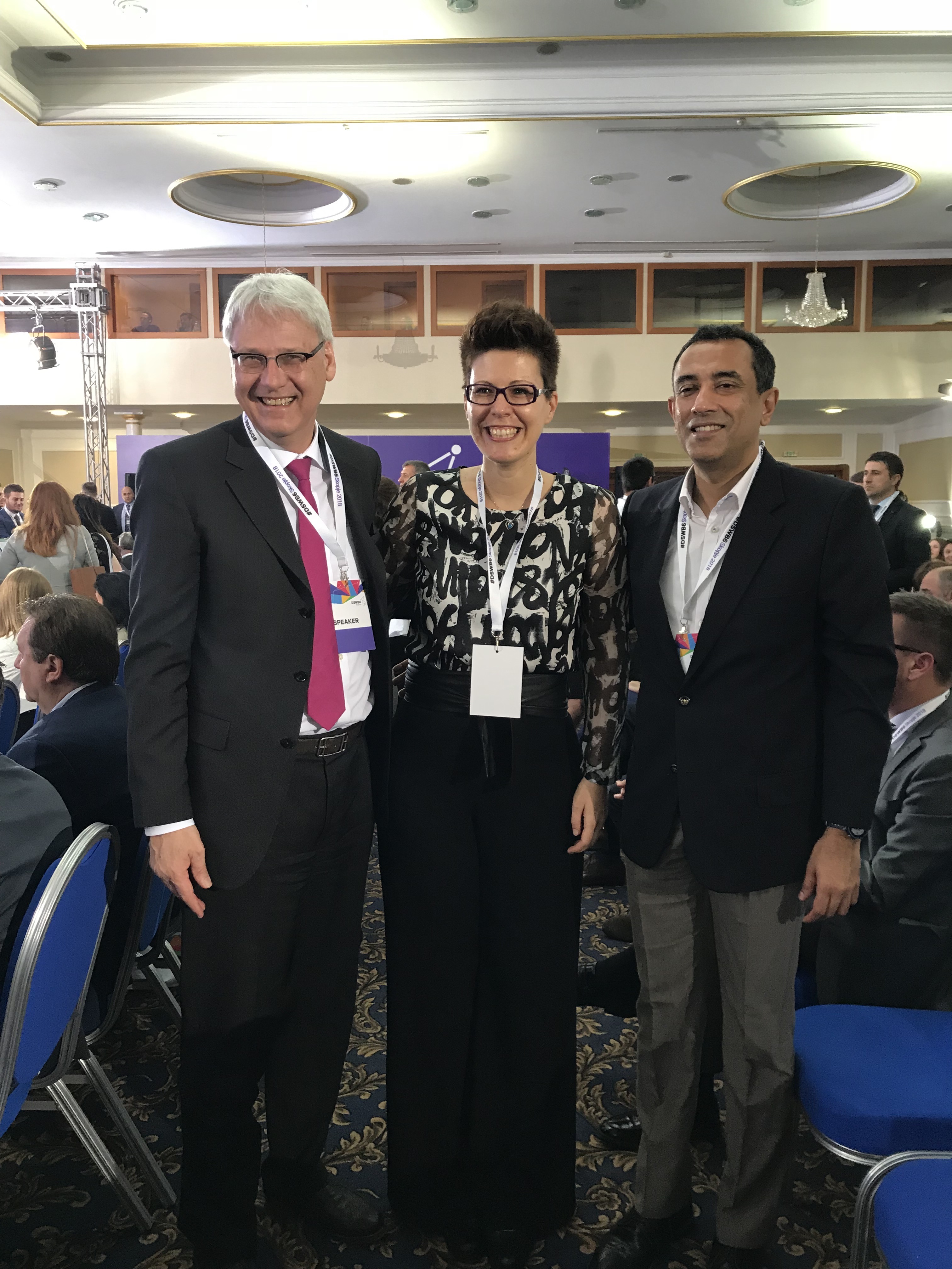 Thomas Kremer, član Uprave Deutsche Telekoma za privatnost podataka, pravne poslove i usklađenost poslovanja, Maruška Vizek, ravnateljica Ekonomskog instituta Zagreb i Srini Gopalan, član Uprave Deutsche Telekoma za Europu