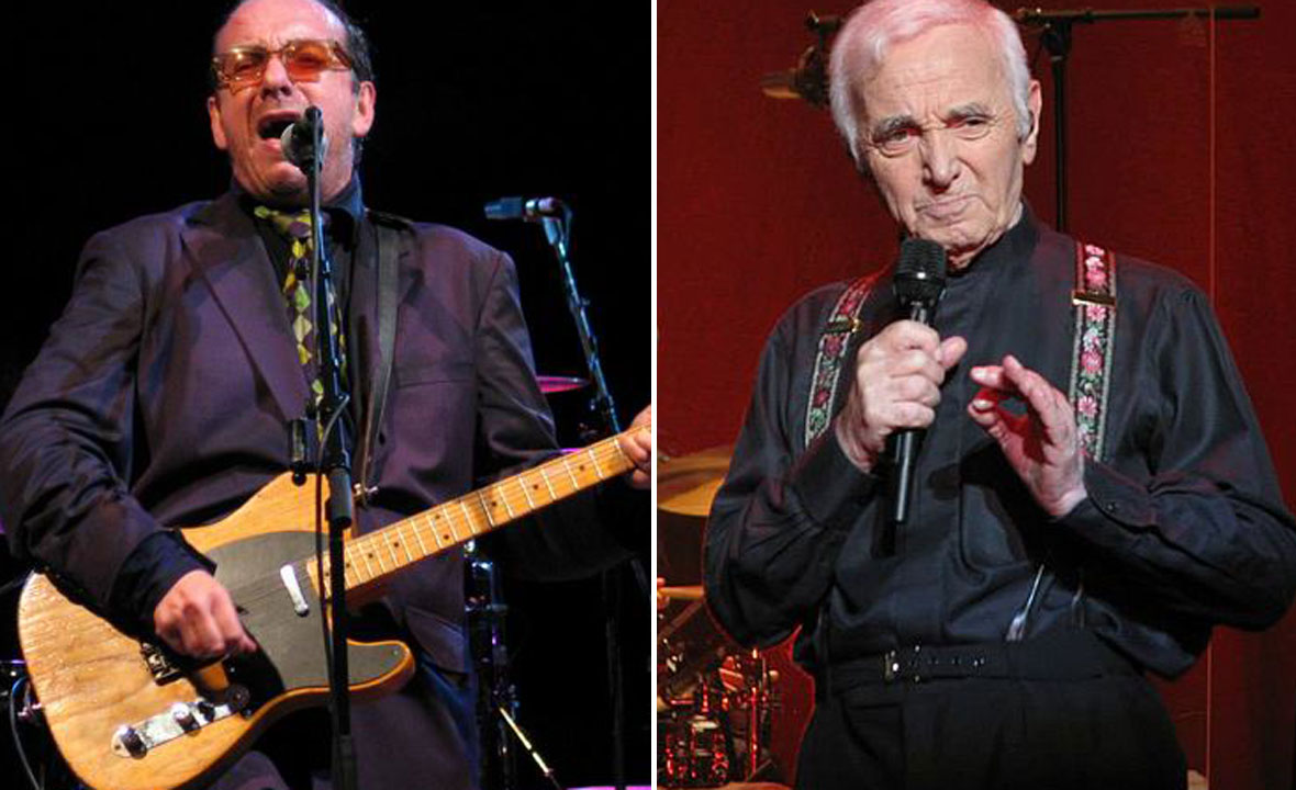 Elvis Costello (lijevo) i Charles Aznavour (desno)