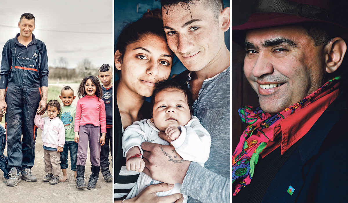 Dio junaka naše 'romske priče': Lijevo je Samel Bešić-Sančo, u sredini je beba Emanuel Gjurgjevic s mamom i tatom, a desno Goran Đurđević