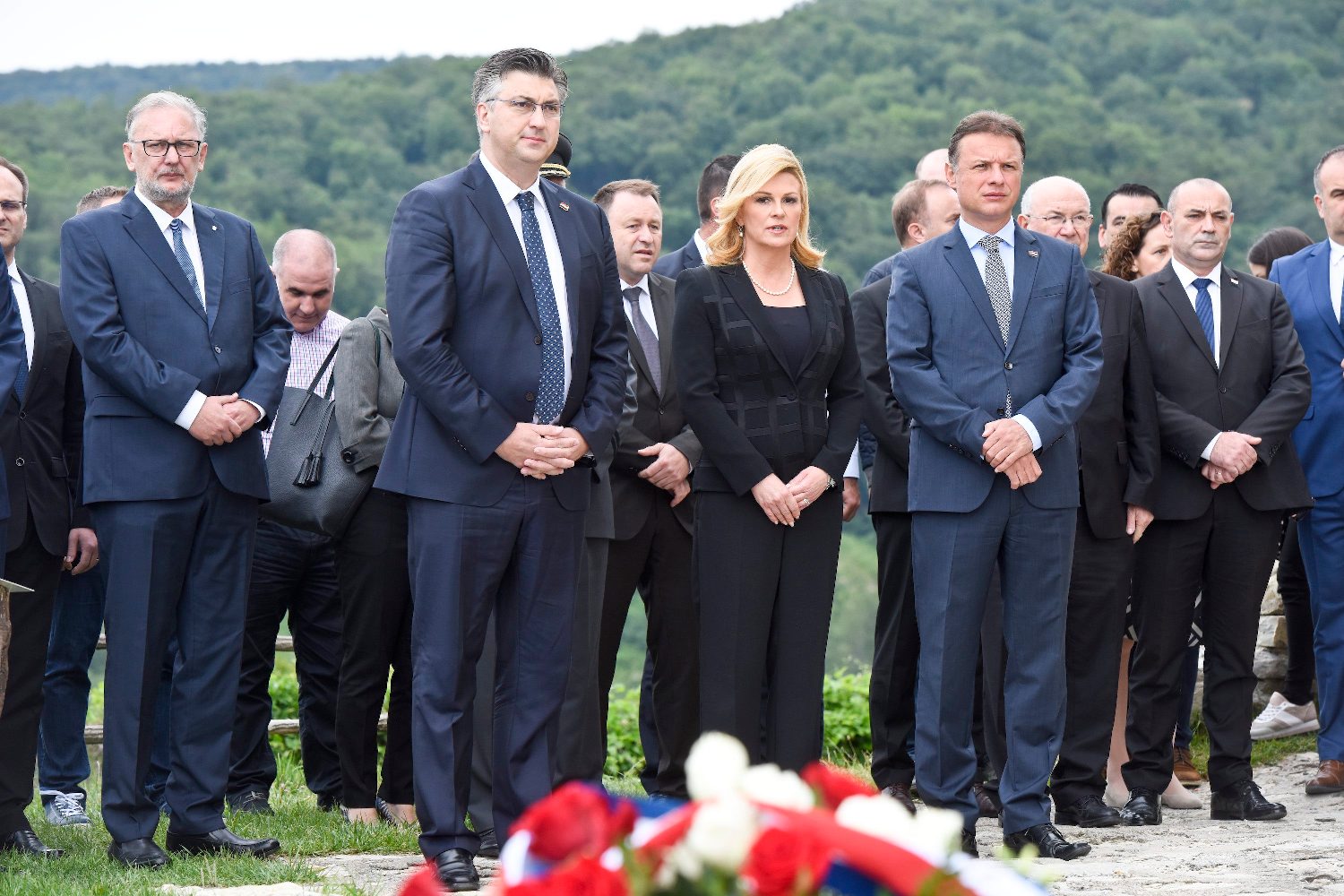 Na fotografiji: Davor Božinović, Gordan Jandroković, Kolinda Grabar Kitarović, Andrej Plenković, Mate Granić i Tomo Medved