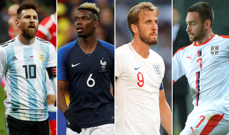 Lionel Messi, Paul Pogba, Harry Kane, Andrija Živković